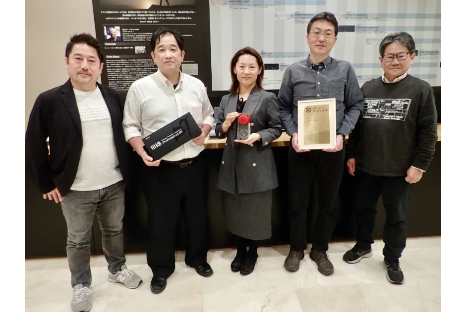 第三章に登場するのは、主に、HHKBのプロモーションや販売に奔走した方々。左から山口篤さん、森口勝さん、鞠洪麗さん、横山道広さん、松本秀樹さん。